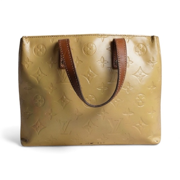 Louis Vuitton Handbags - Louis Vuitton Gold Monogram Vernis Tote Vachetta Handles Patent Leather Vintage